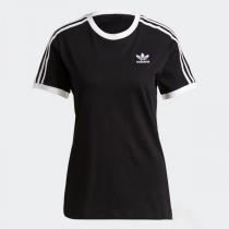 阿迪达斯三叶草女服2021新款三条纹设计闲圆领短袖上衣T恤GN2900
