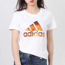 Adidas阿迪達(dá)斯女服秋季運(yùn)動休閑短袖T恤運(yùn)動服FJ5012