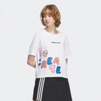 Adidas阿迪達(dá)斯NEO服裝女服夏季時(shí)尚休閑短袖T恤運(yùn)動(dòng)服IK5150