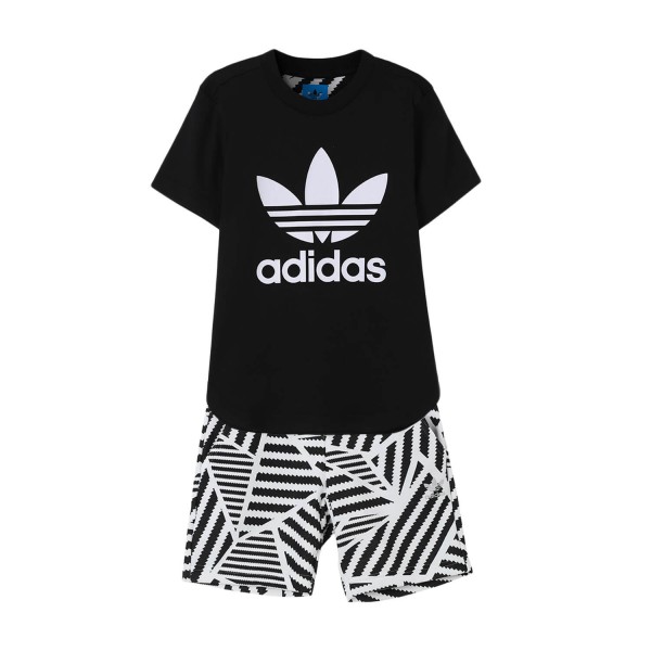 adidas阿迪达斯童装夏季新款男婴童三叶草短袖套装CD8420