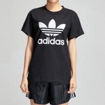 adidas阿迪达斯三叶草女装LOGO款运动休闲短袖T恤DX2323
