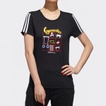 Adidas阿迪达斯NEO女服夏季撞色拼接短袖T恤运动服GK1567