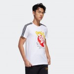 Adidas阿迪达斯NEO男服夏季撞色拼接短袖T恤运动服GK1551